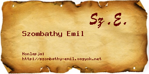 Szombathy Emil névjegykártya